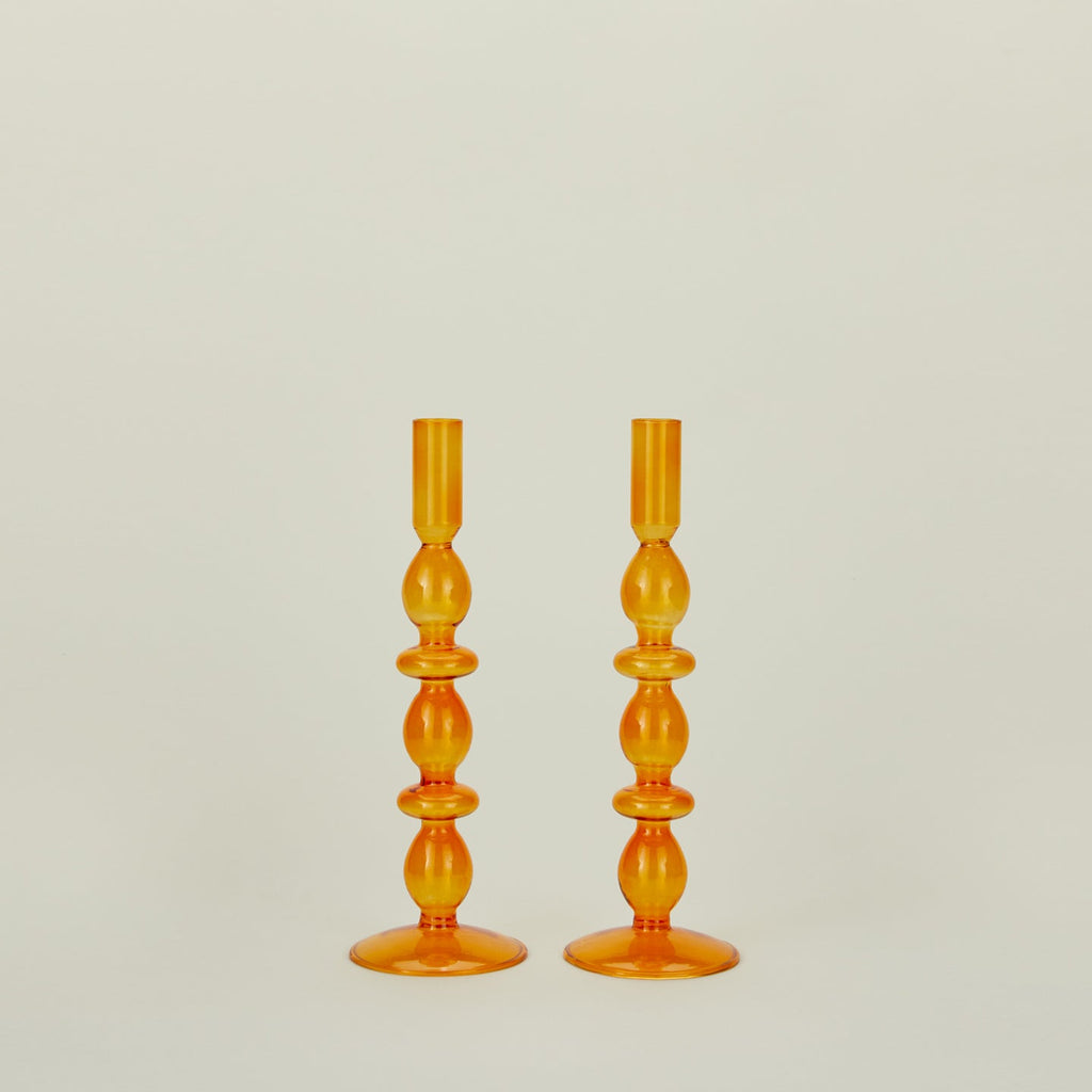 Bubble Candle Holder, Set of 2 - Orange
