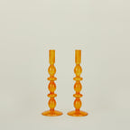 Bubble Candle Holder, Set of 2 - Orange