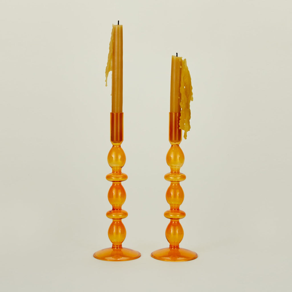 Bubble Candle Holder, Set of 2 - Orange