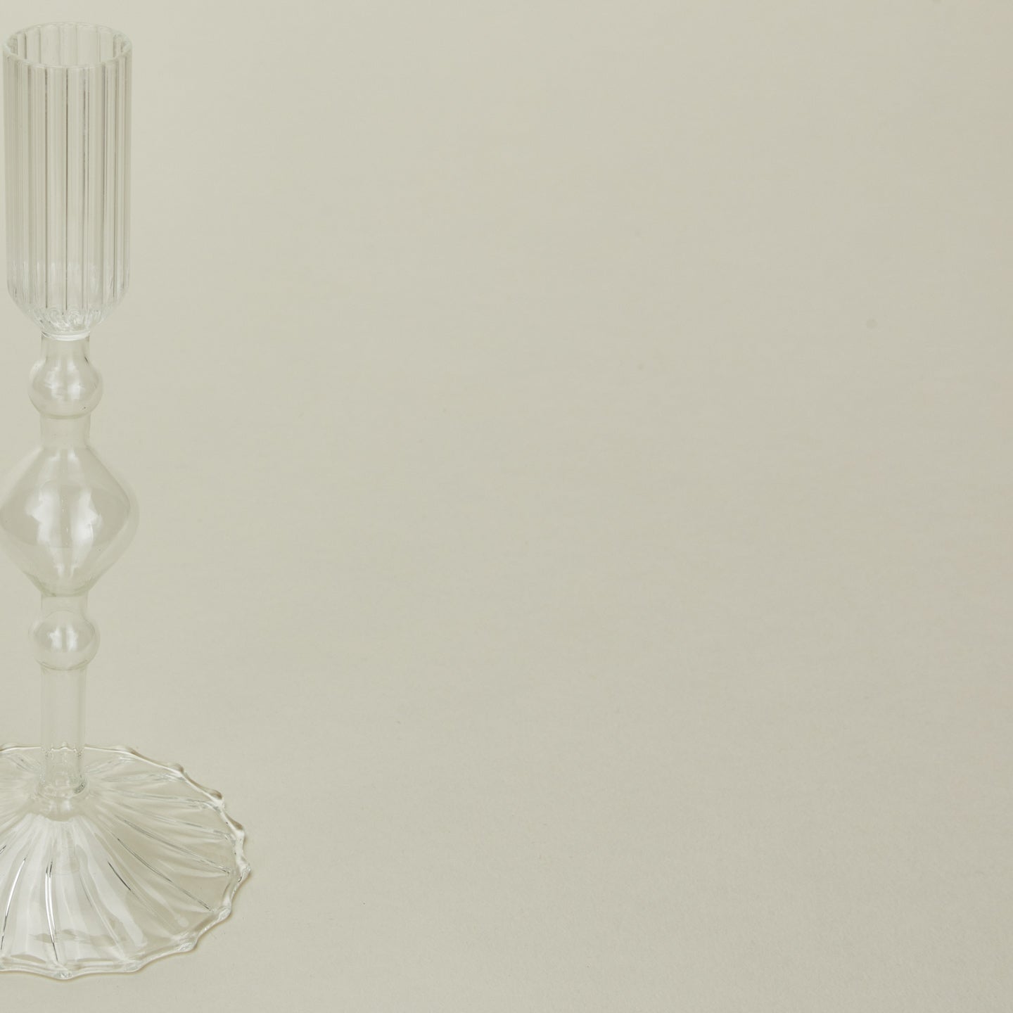 Pleated Candle Holder, Set of 2 - Clear