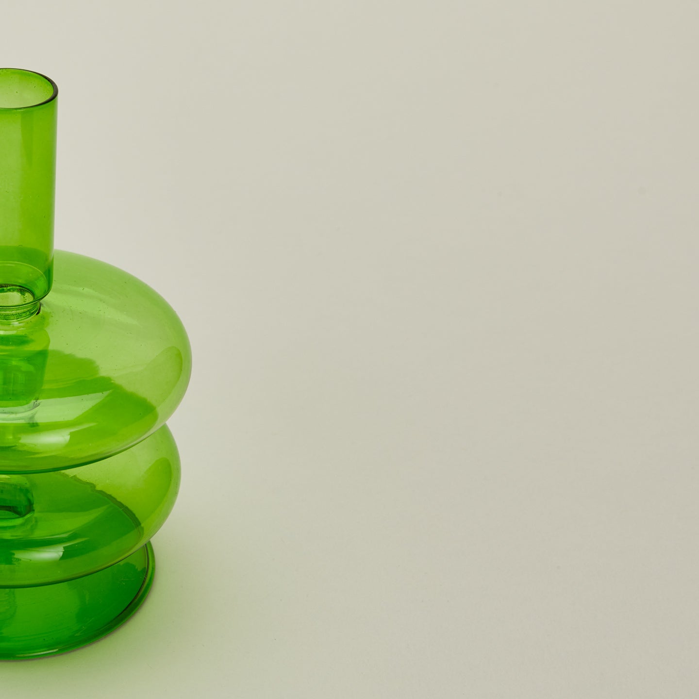 Disk Candle Holder, Set of 2 - Green