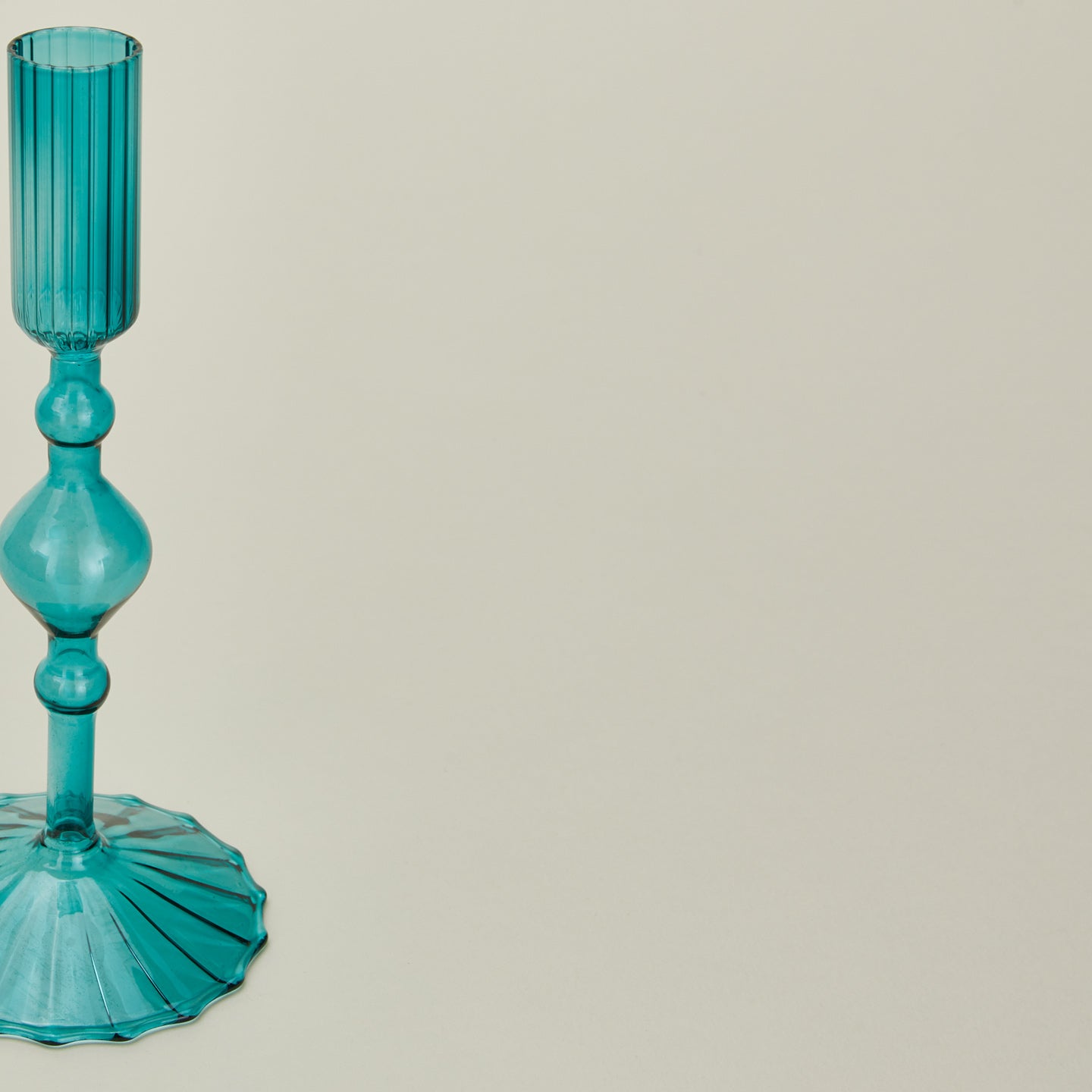 Pleated Candle Holder, Set of 2 - Peacock