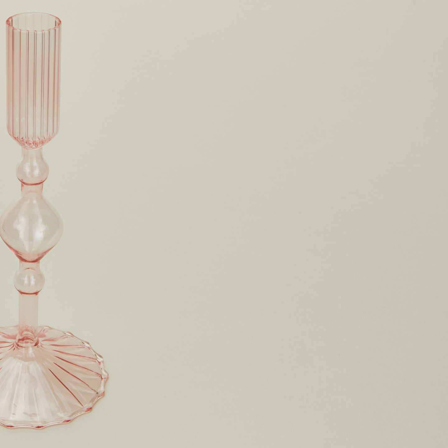 Pleated Candle Holder, Set of 2 - Pink