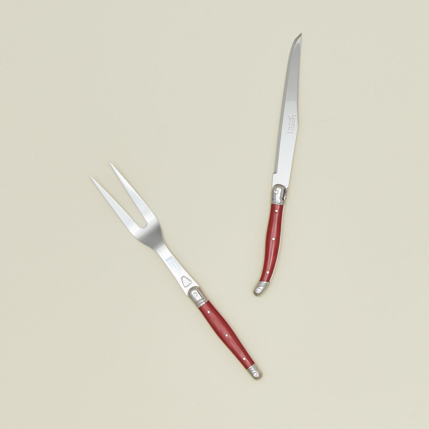 Jean Dubost Carving Set - Red