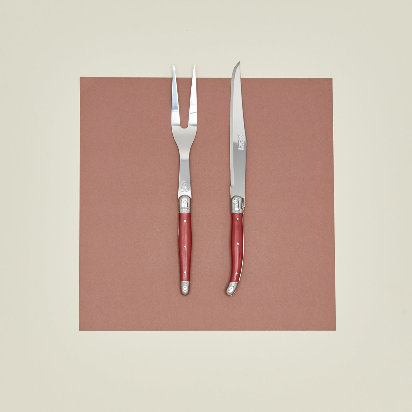 Jean Dubost Carving Set - Red