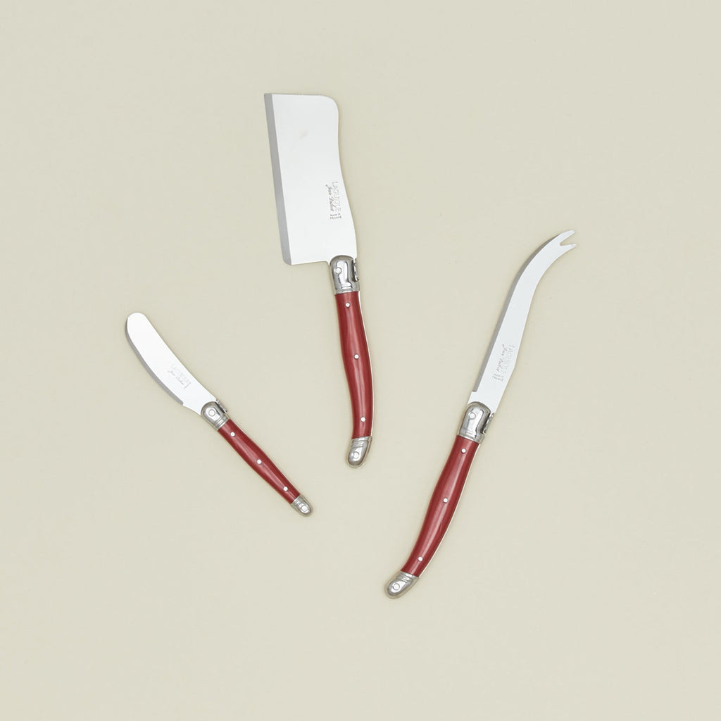 Jean Dubost Cheese Knives, Set of 3 - Red