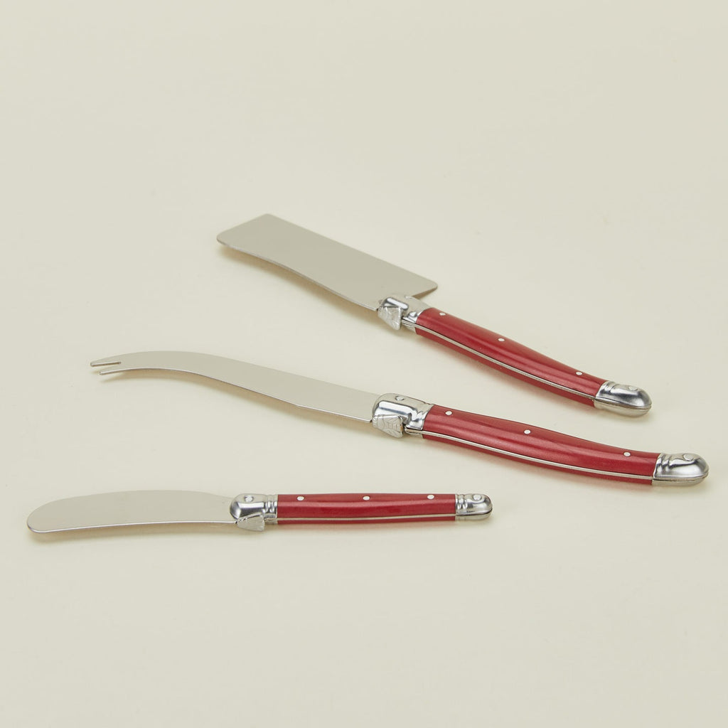 Jean Dubost Cheese Knives, Set of 3 - Red