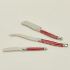 Jean Dubost Cheese Knives, Set of 3 - Red
