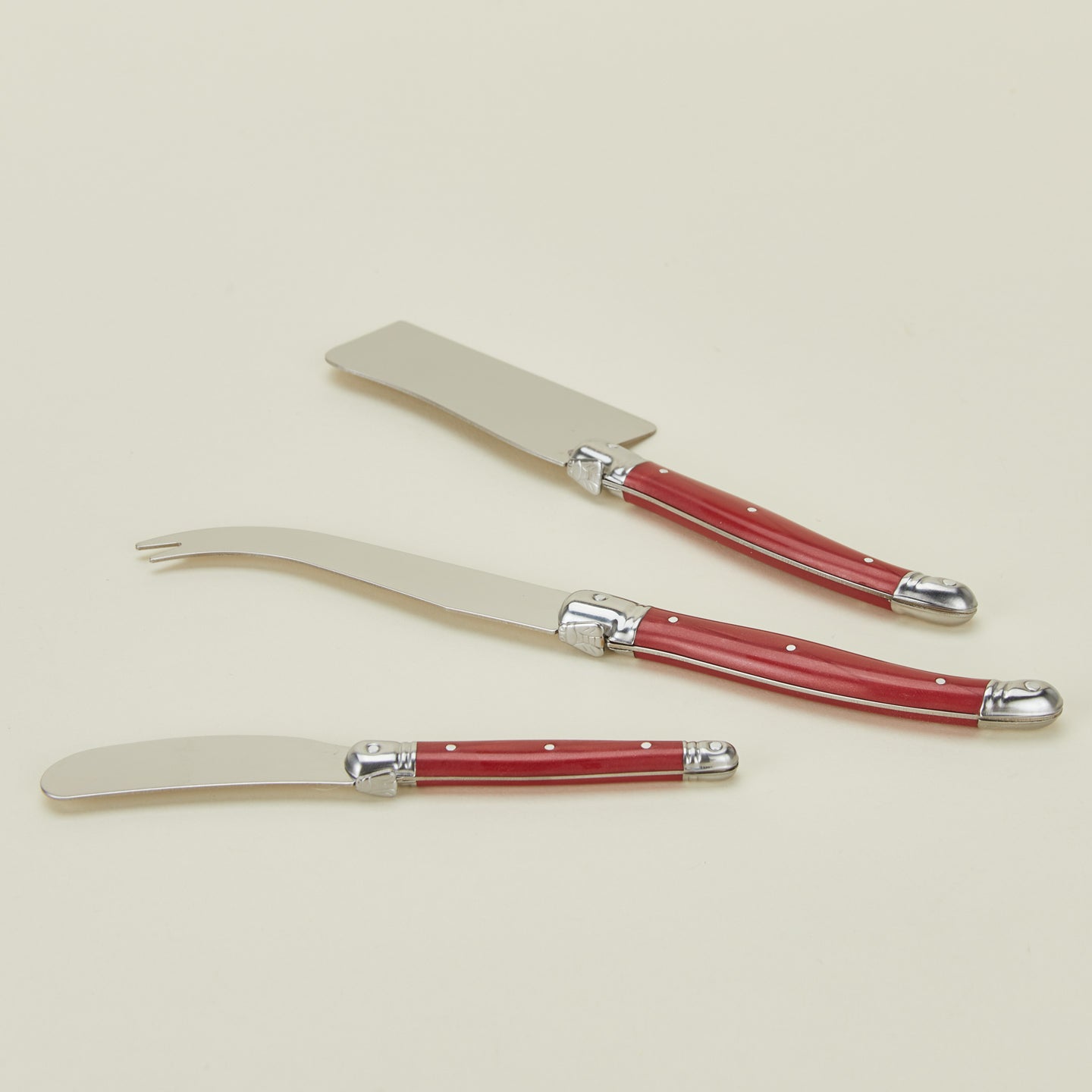 Jean Dubost Cheese Knives, Set of 3 - Red