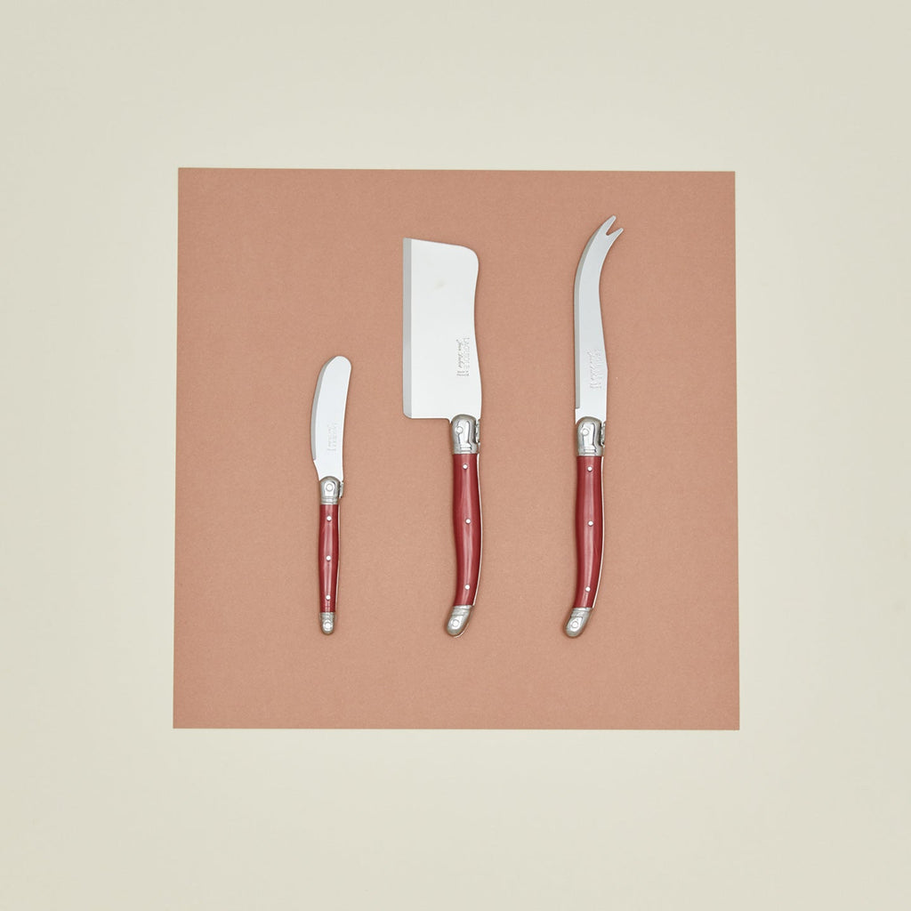 Jean Dubost Cheese Knives, Set of 3 - Red