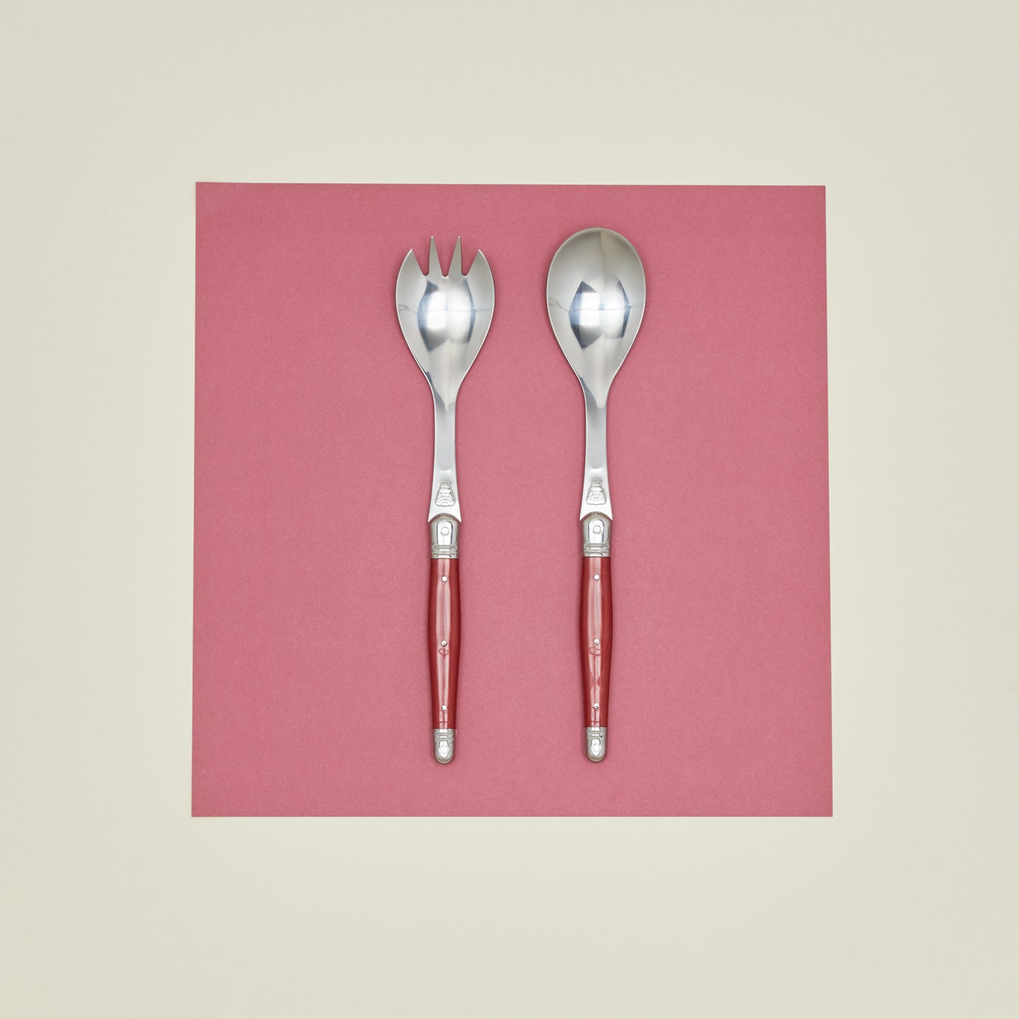 Jean Dubost Salad Servers - Red