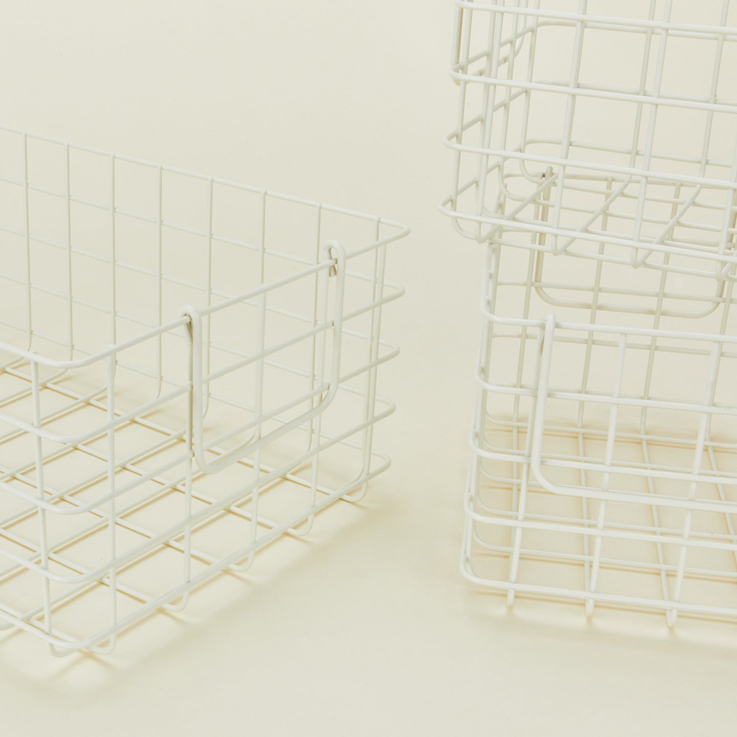 Grid Basket, Set of 3 - Chalk