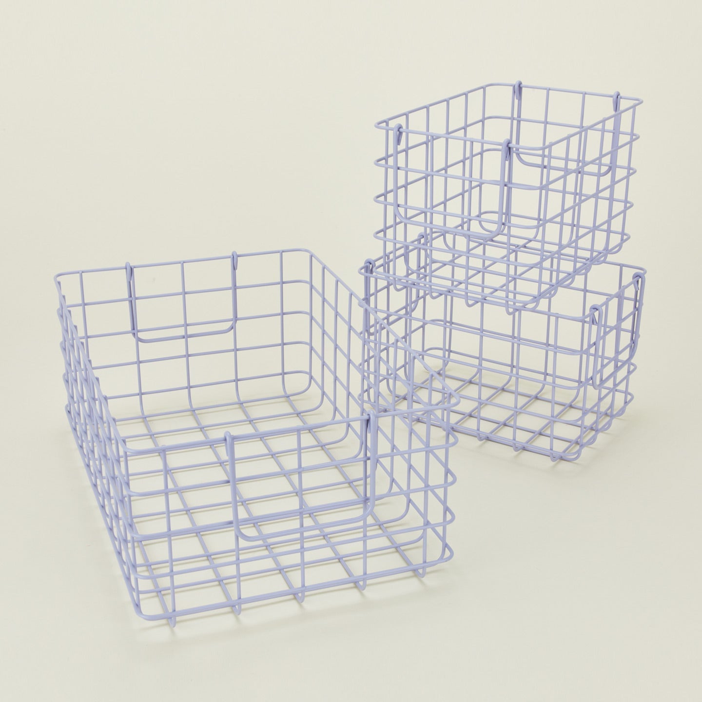 Grid Basket, Set of 3 - Lilac