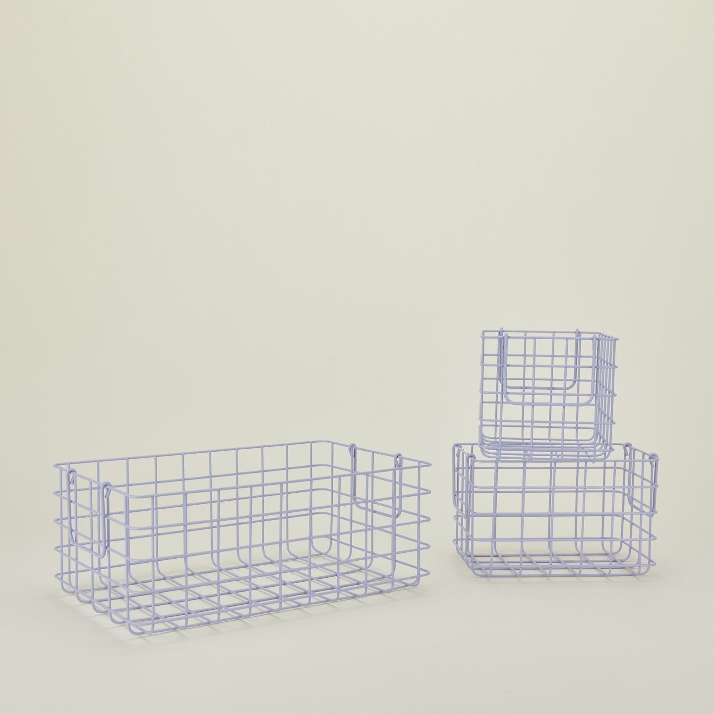 Grid Basket, Set of 3 - Lilac