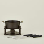 Spun Iron Fondue Pot