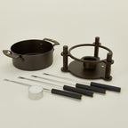 Spun Iron Fondue Pot