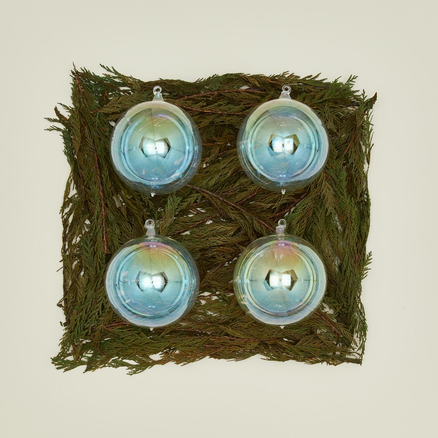 Large Glass Ornament Set - Iridescent