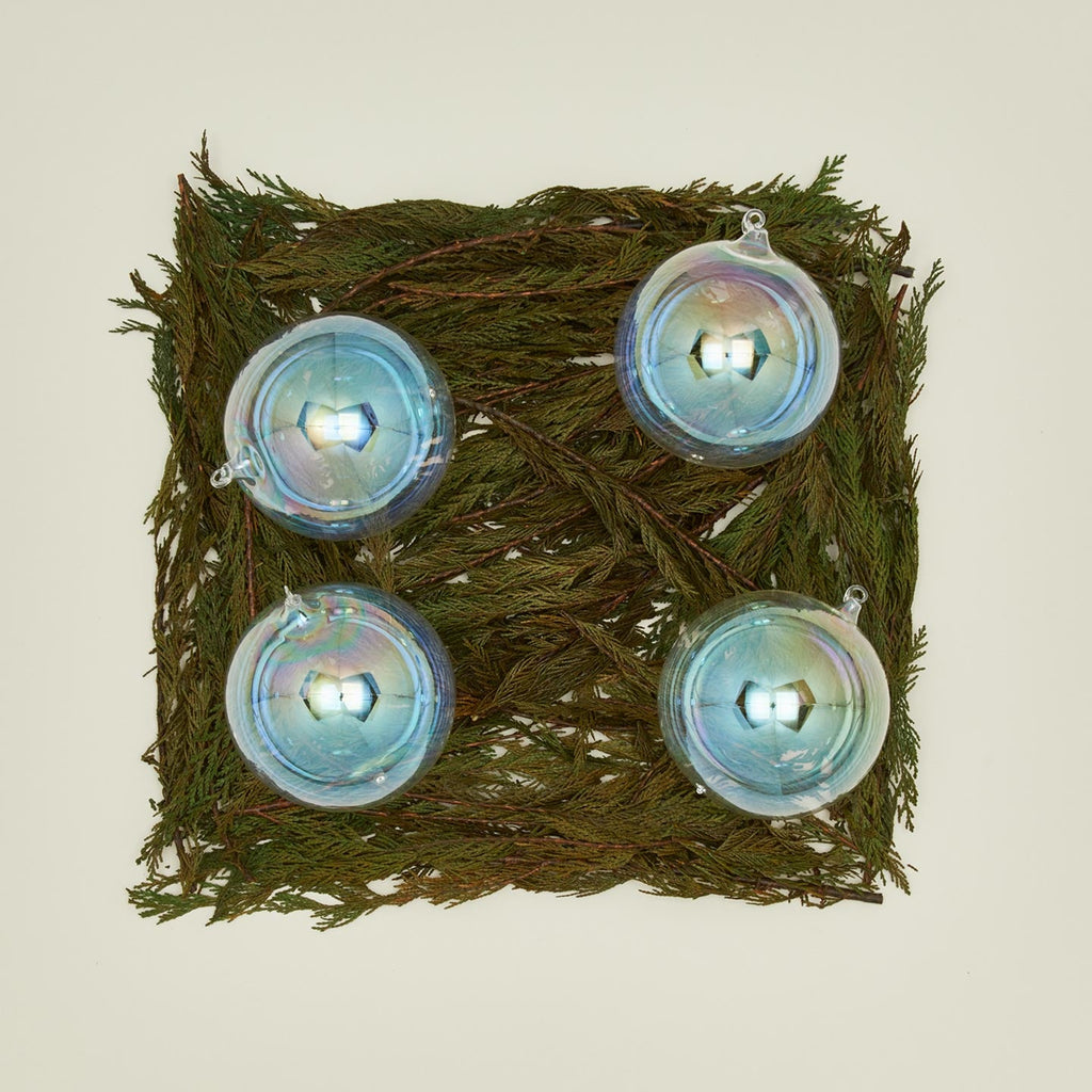 Large Glass Ornament Set - Iridescent