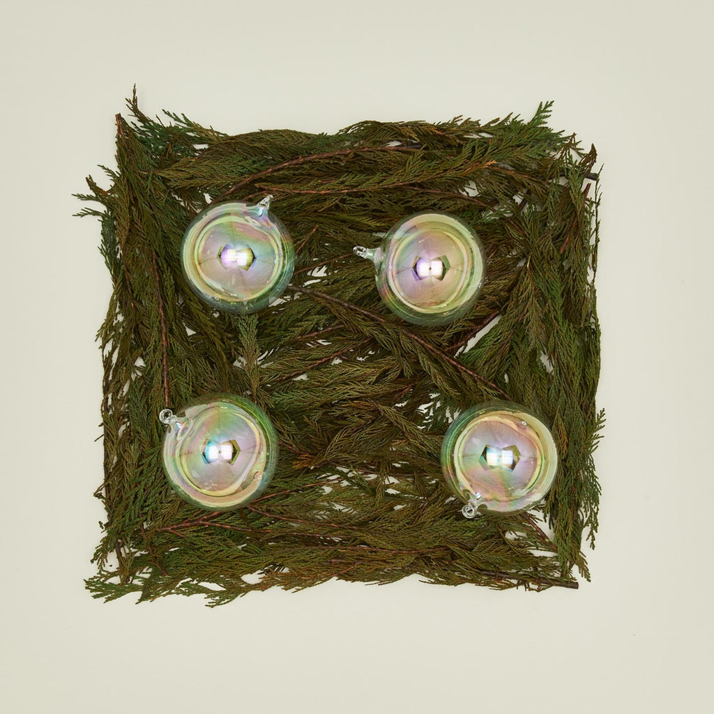 Medium Glass Ornament Set - Iridescent