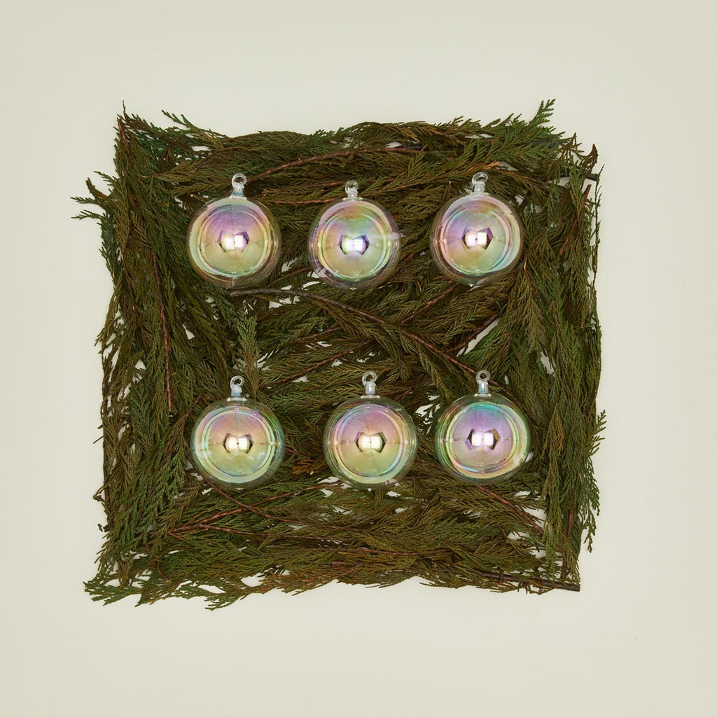 Small Glass Ornament Set - Iridescent
