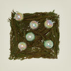 Small Glass Ornament Set - Iridescent