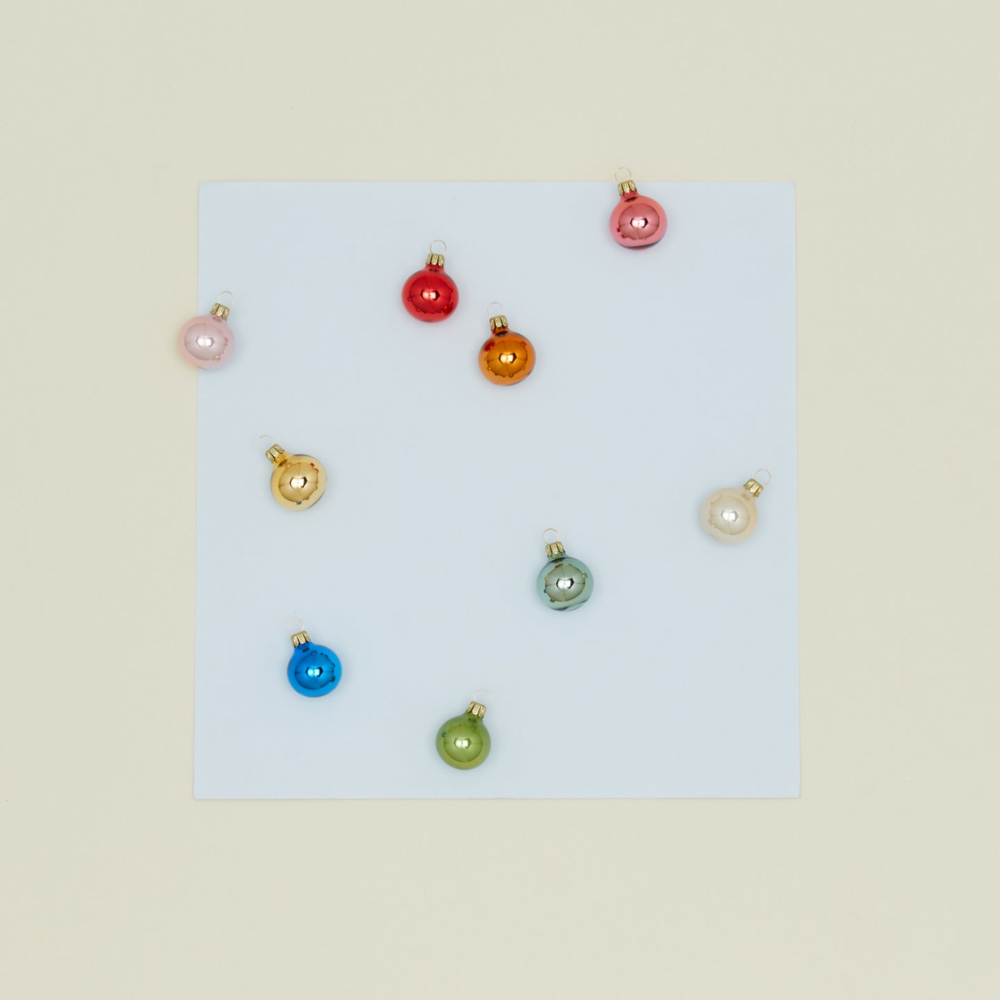 Multicolor Mini Glass Ornament, Set of 9