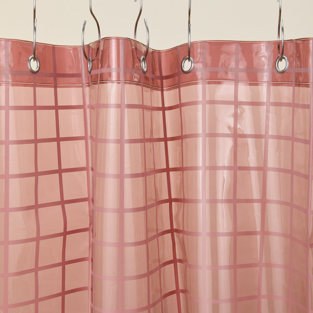 Sun Grid Shower Curtain - Rose Pink