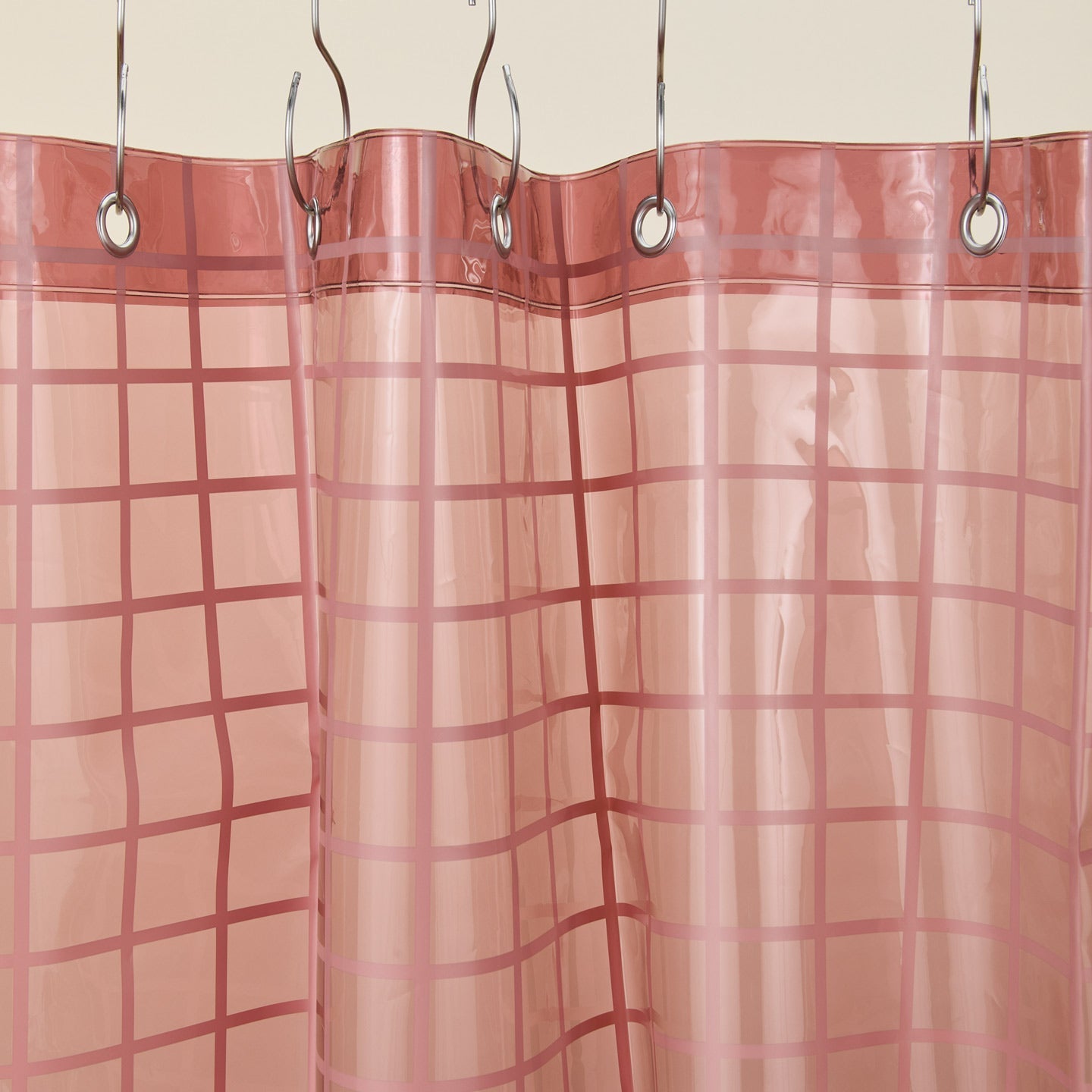 Sun Grid Shower Curtain - Rose Pink