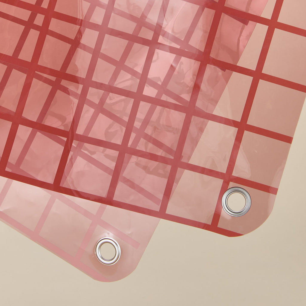 Sun Grid Shower Curtain - Rose Pink