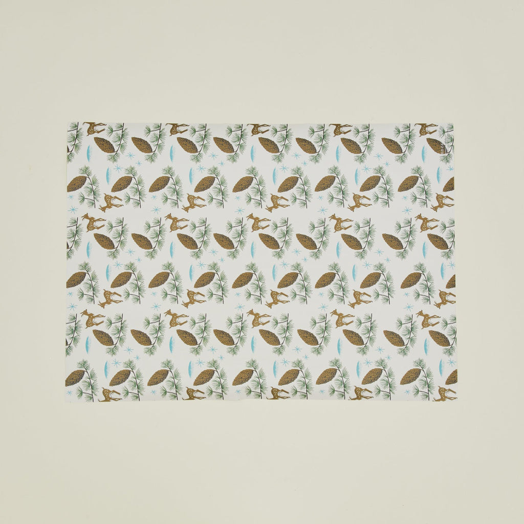 Deer + Pine Cones Wrapping Paper