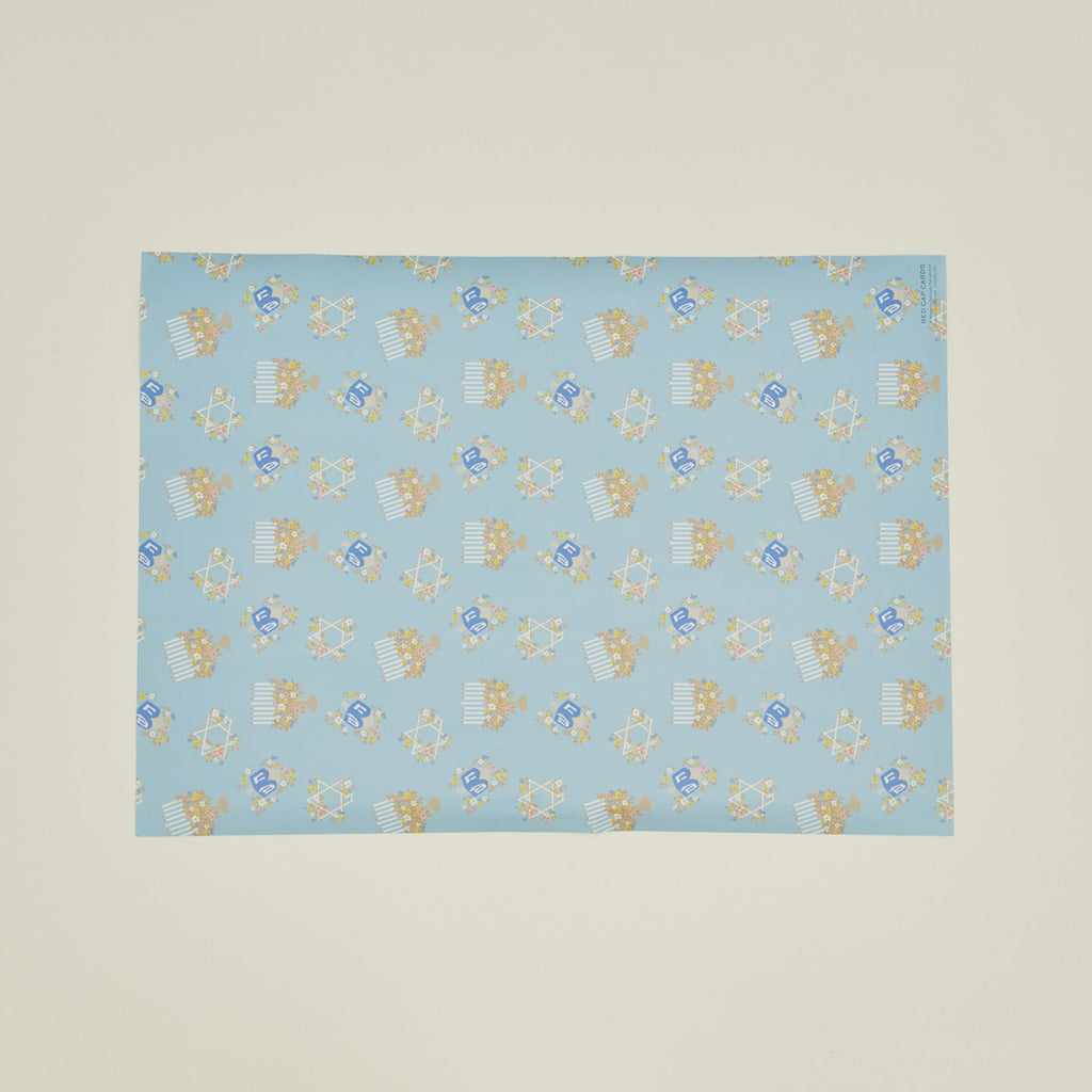 Floral Menorah Wrapping Paper