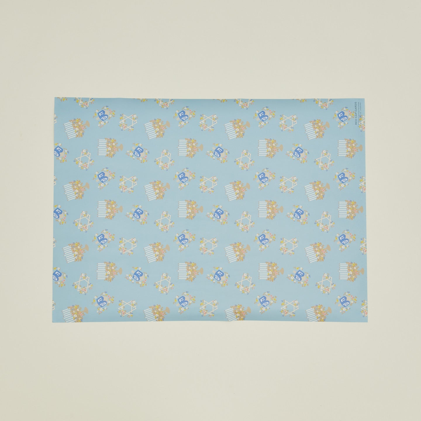 Floral Menorah Wrapping Paper