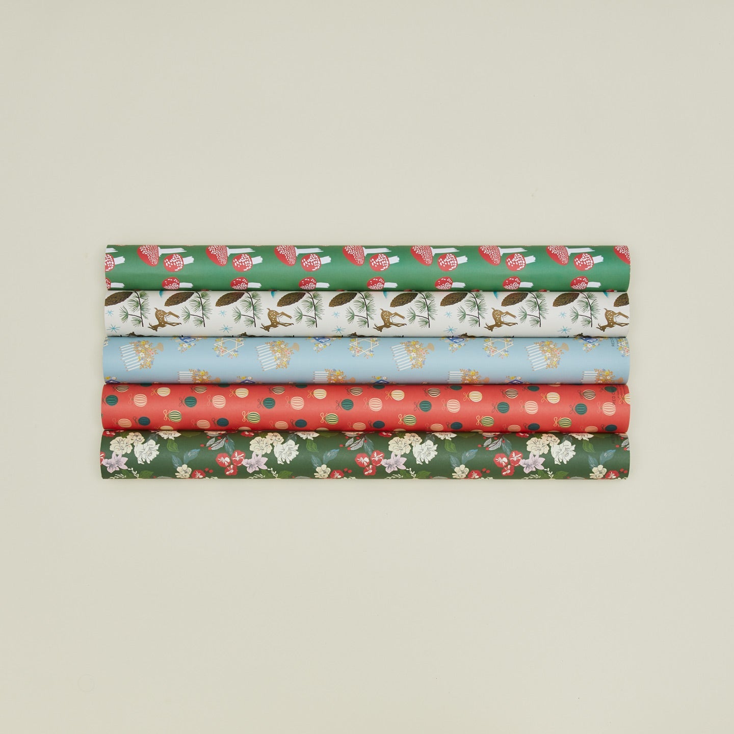 Festive Mushrooms Wrapping Paper