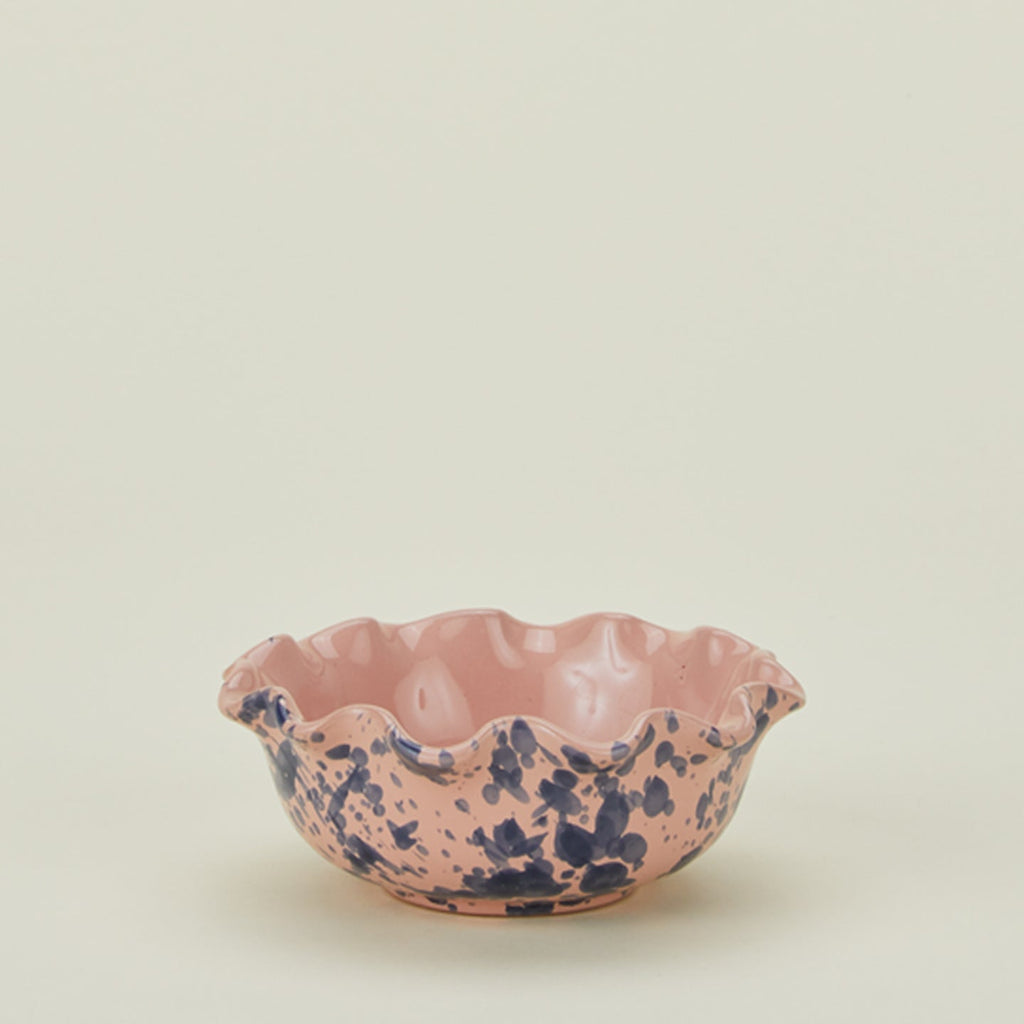 Splatter Scallop Bowl - Pink/Blue