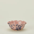 Splatter Scallop Bowl - Pink/Blue