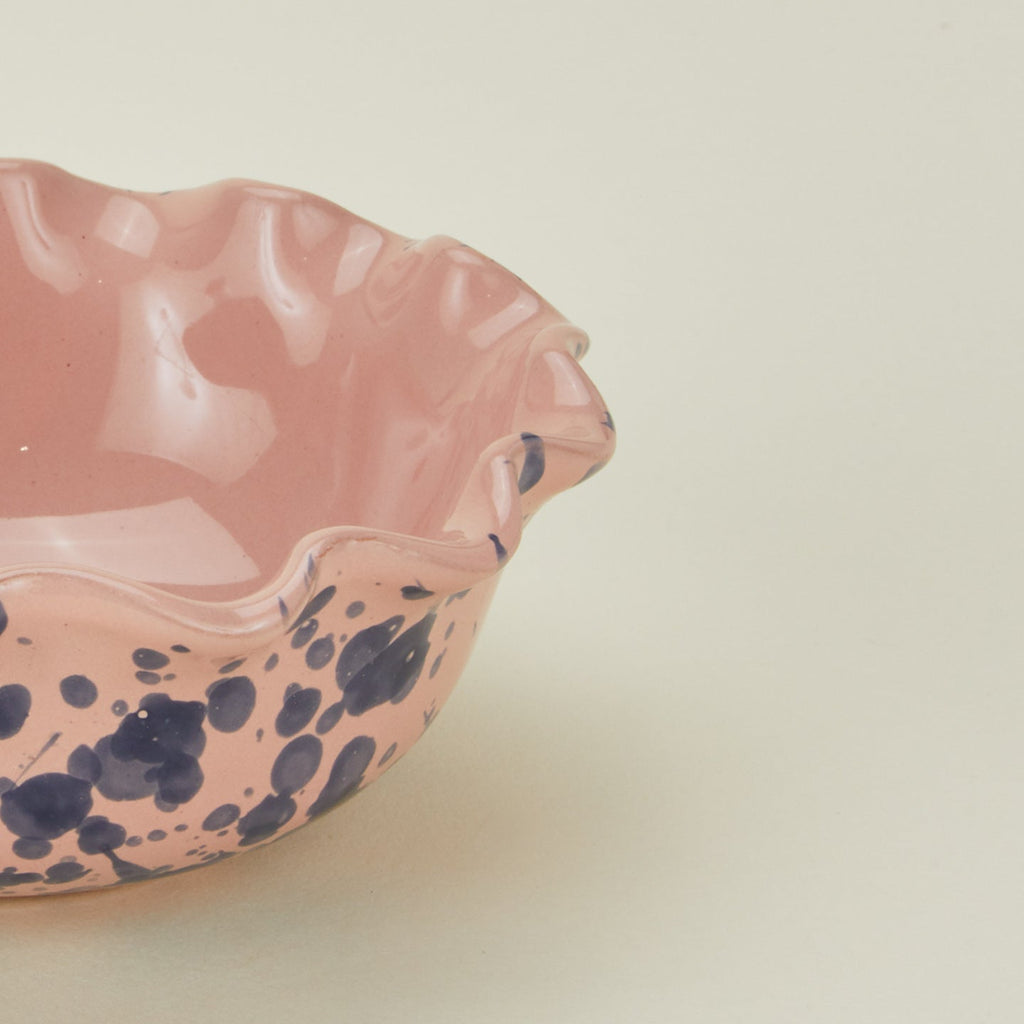 Splatter Scallop Bowl - Pink/Blue