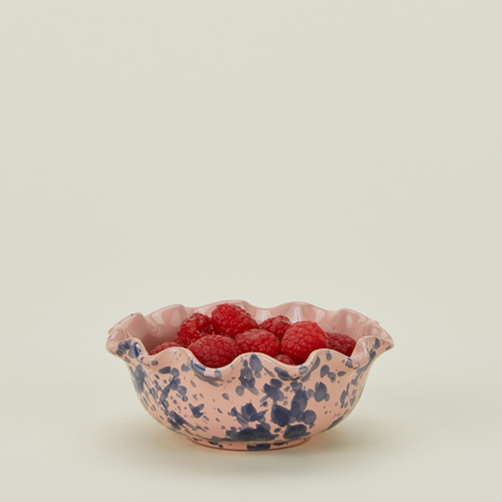 Splatter Scallop Bowl - Pink/Blue