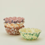 Splatter Scallop Bowl - Yellow/Green