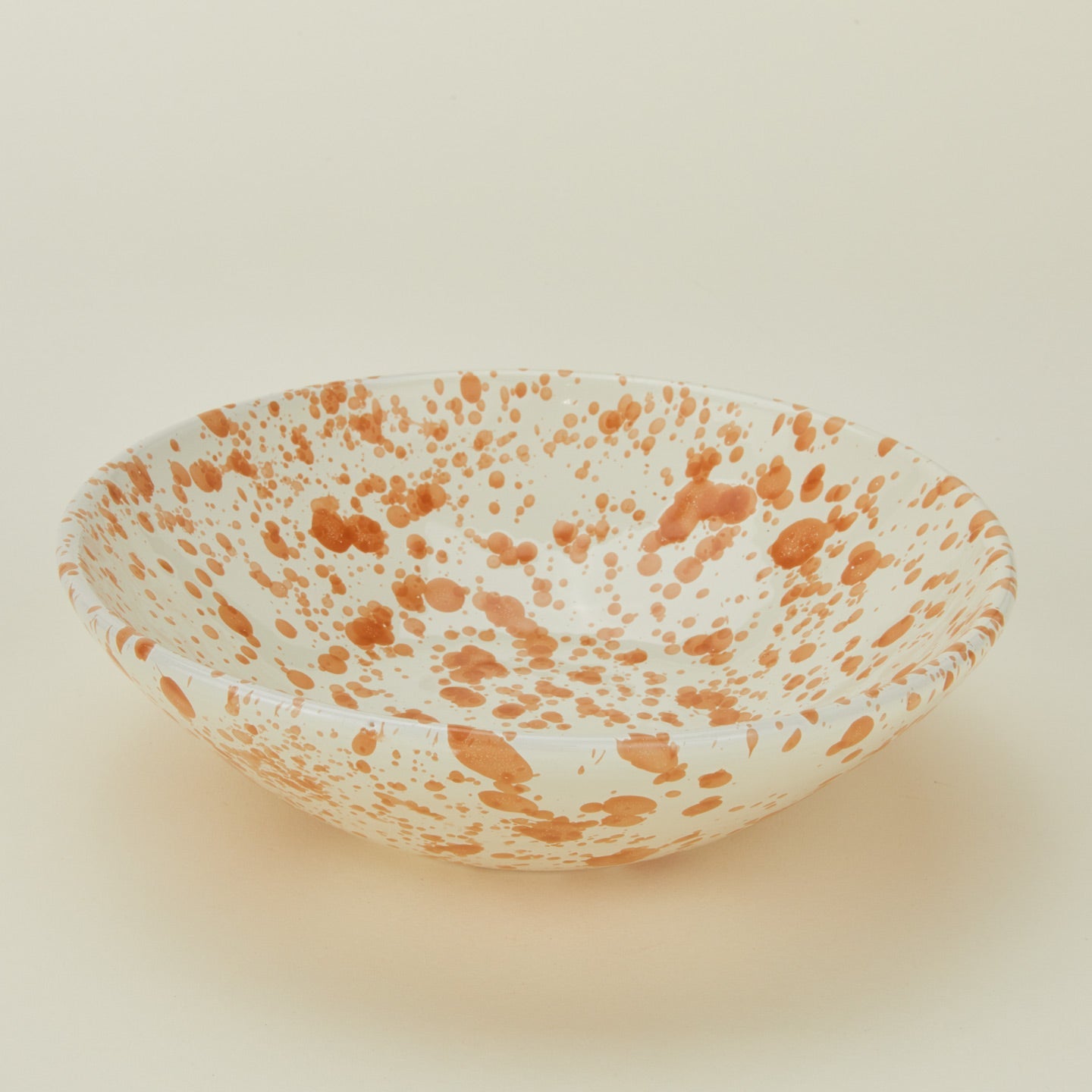 Splatter Low Bowl - Tan/Ivory