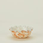 Splatter Scallop Bowl - Tan/Ivory