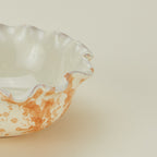 Splatter Scallop Bowl - Tan/Ivory