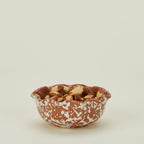 Splatter Scallop Bowl - Terracotta/Cream