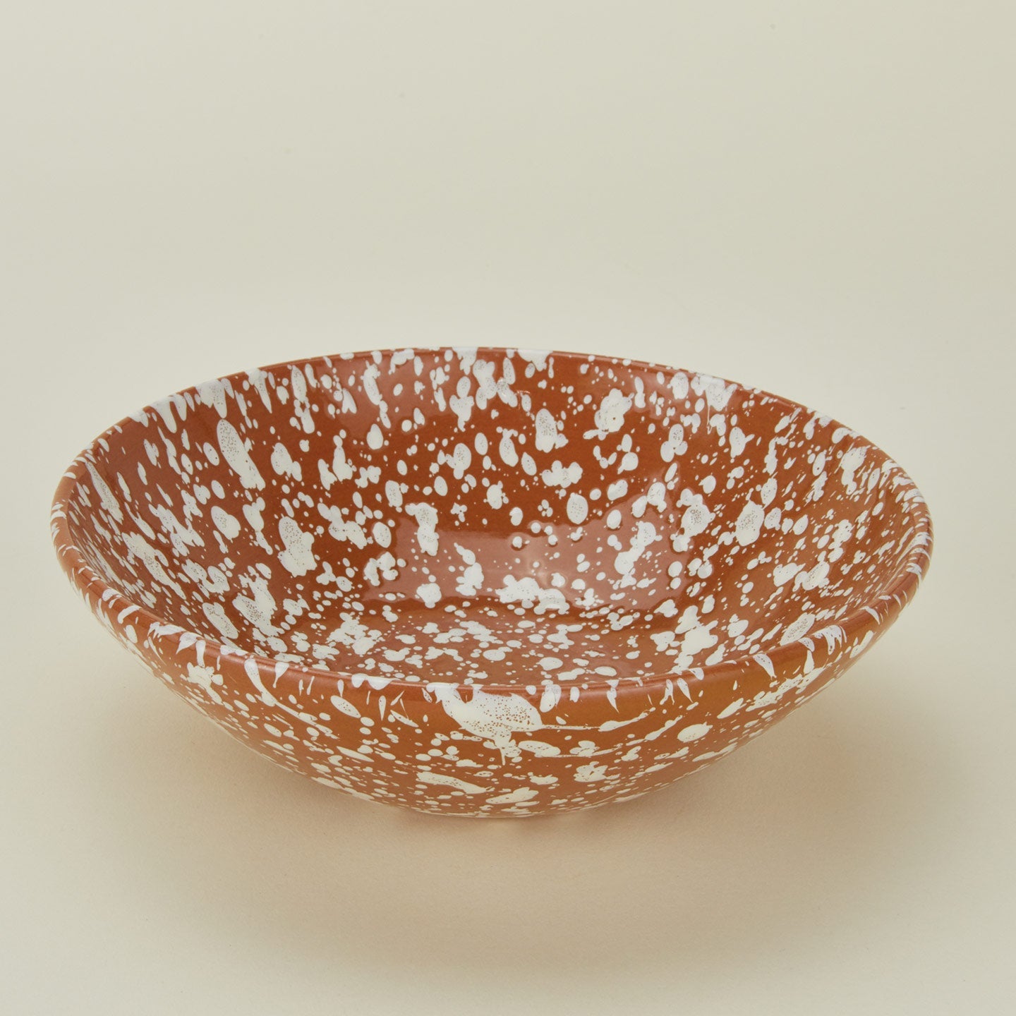 Splatter Low Bowl - Terracotta/Cream