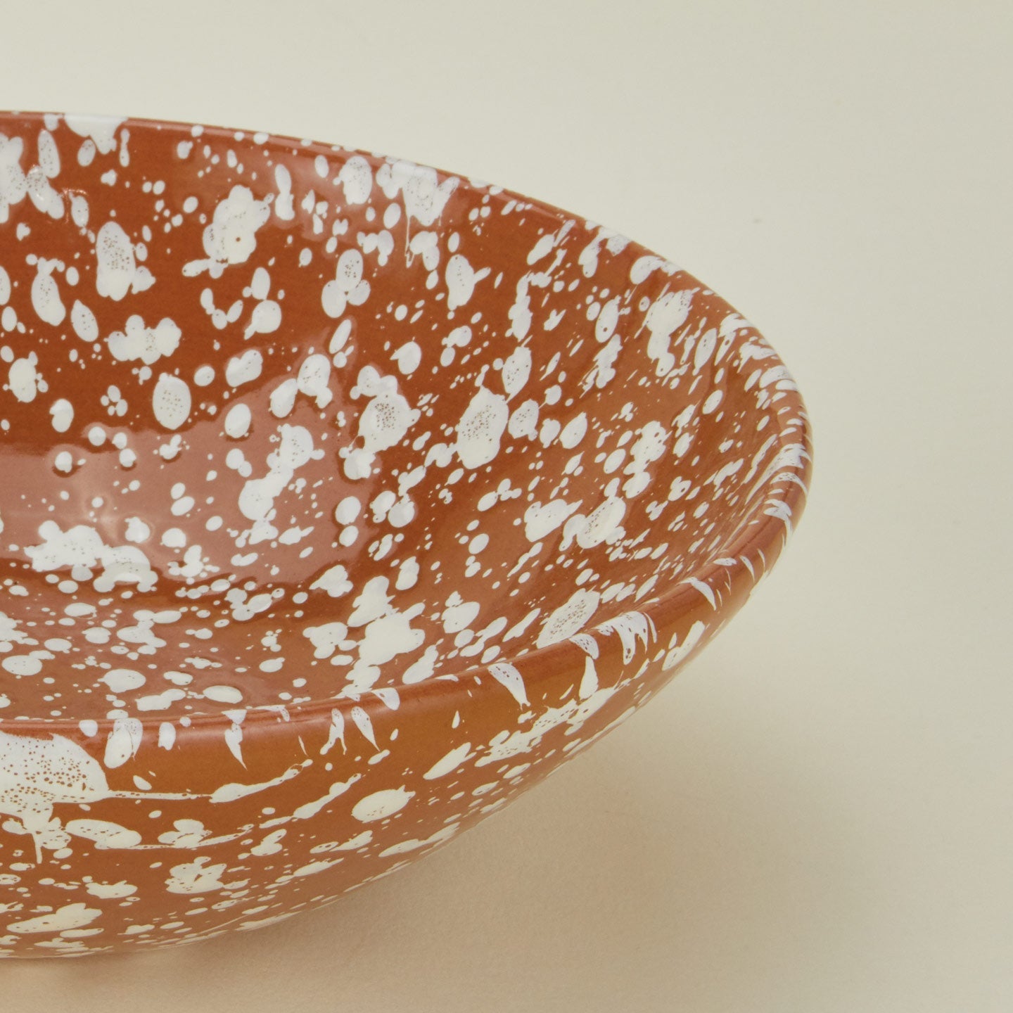 Splatter Low Bowl - Terracotta/Cream