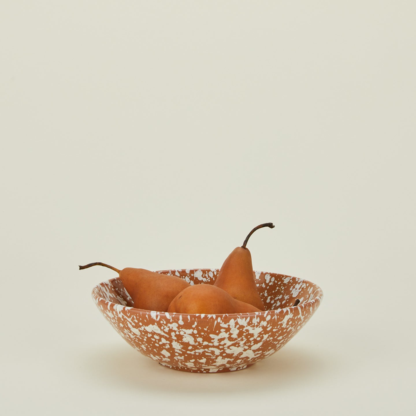 Splatter Low Bowl - Terracotta/Cream