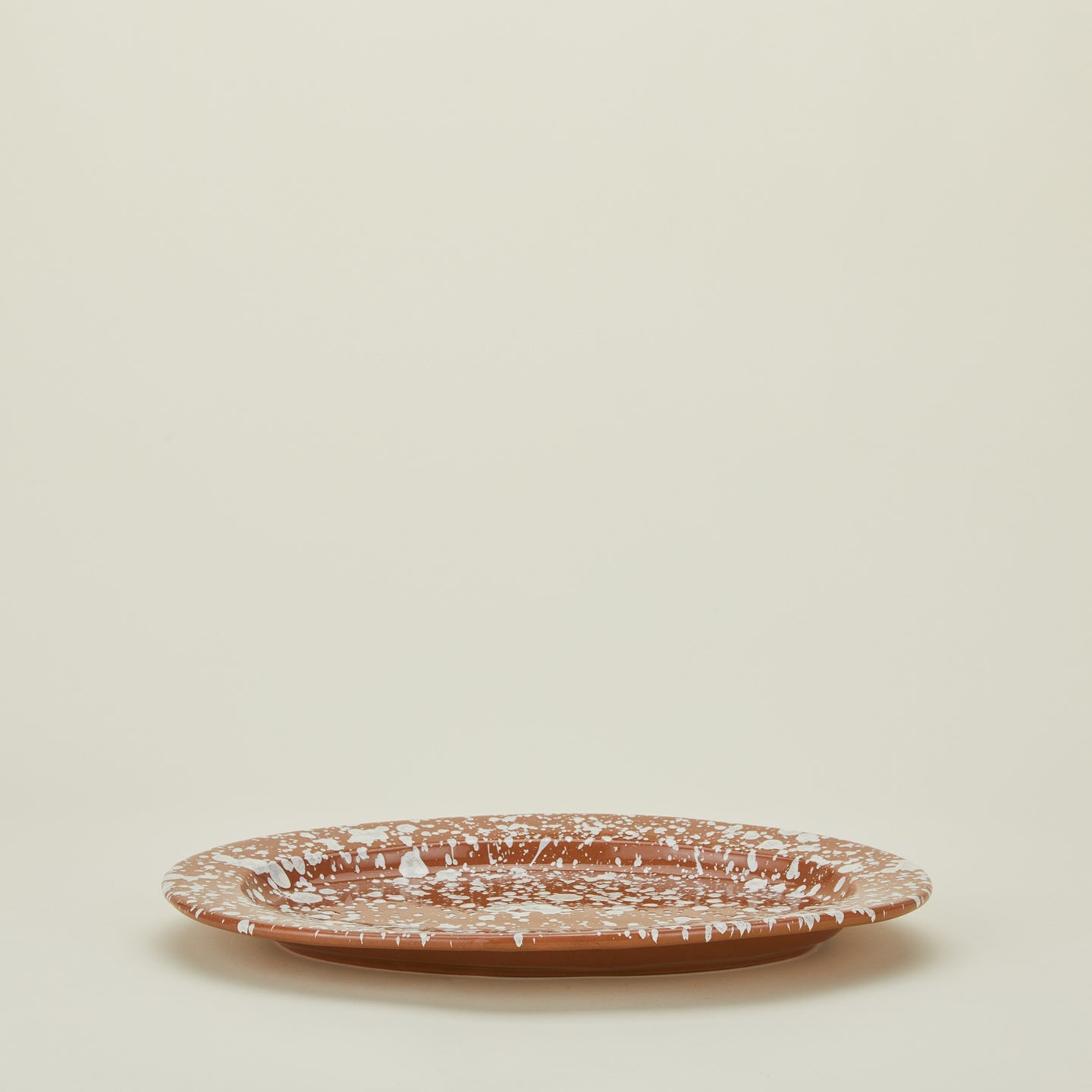 Splatter Oval Platter - Terracotta/Cream