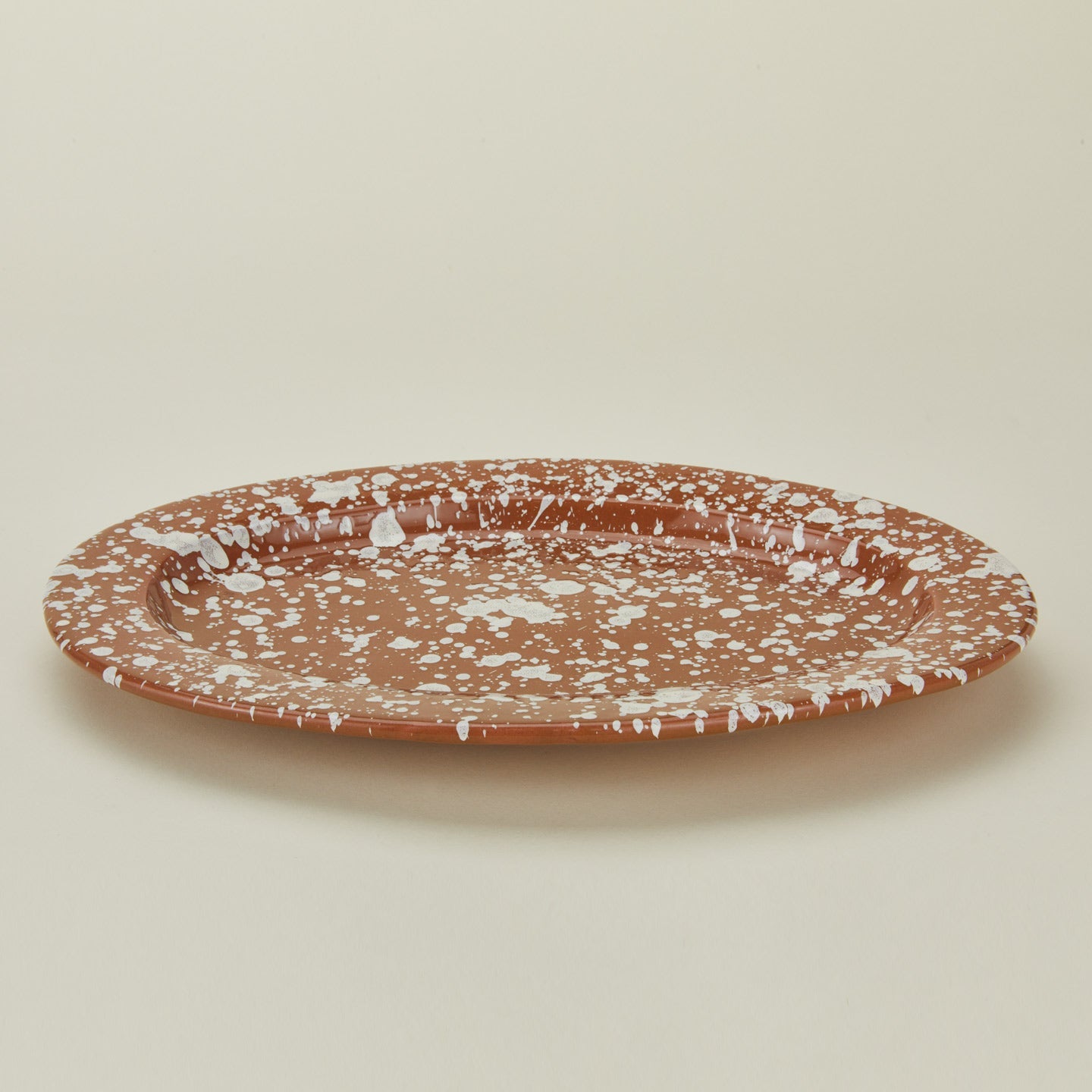 Splatter Oval Platter - Terracotta/Cream