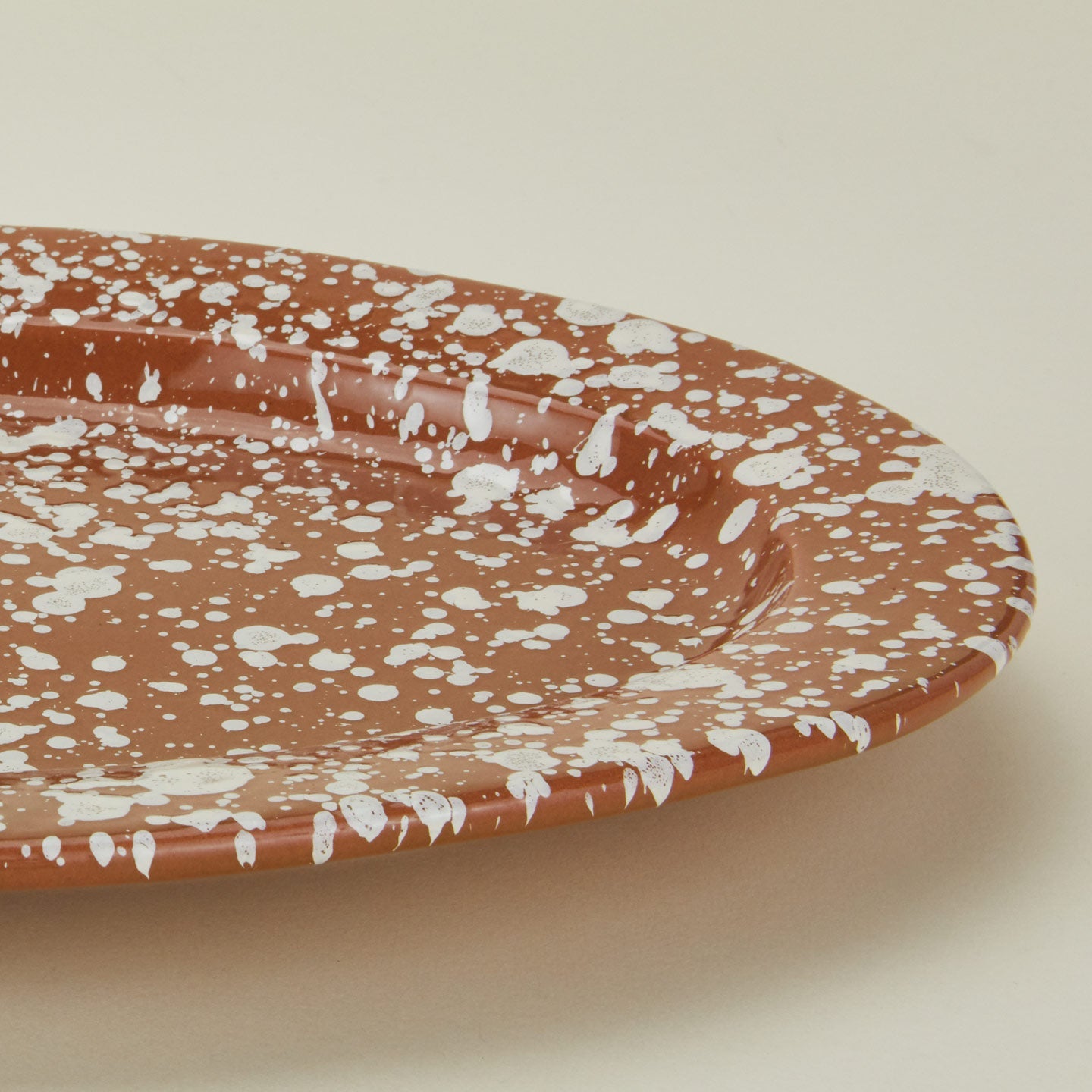 Splatter Oval Platter - Terracotta/Cream