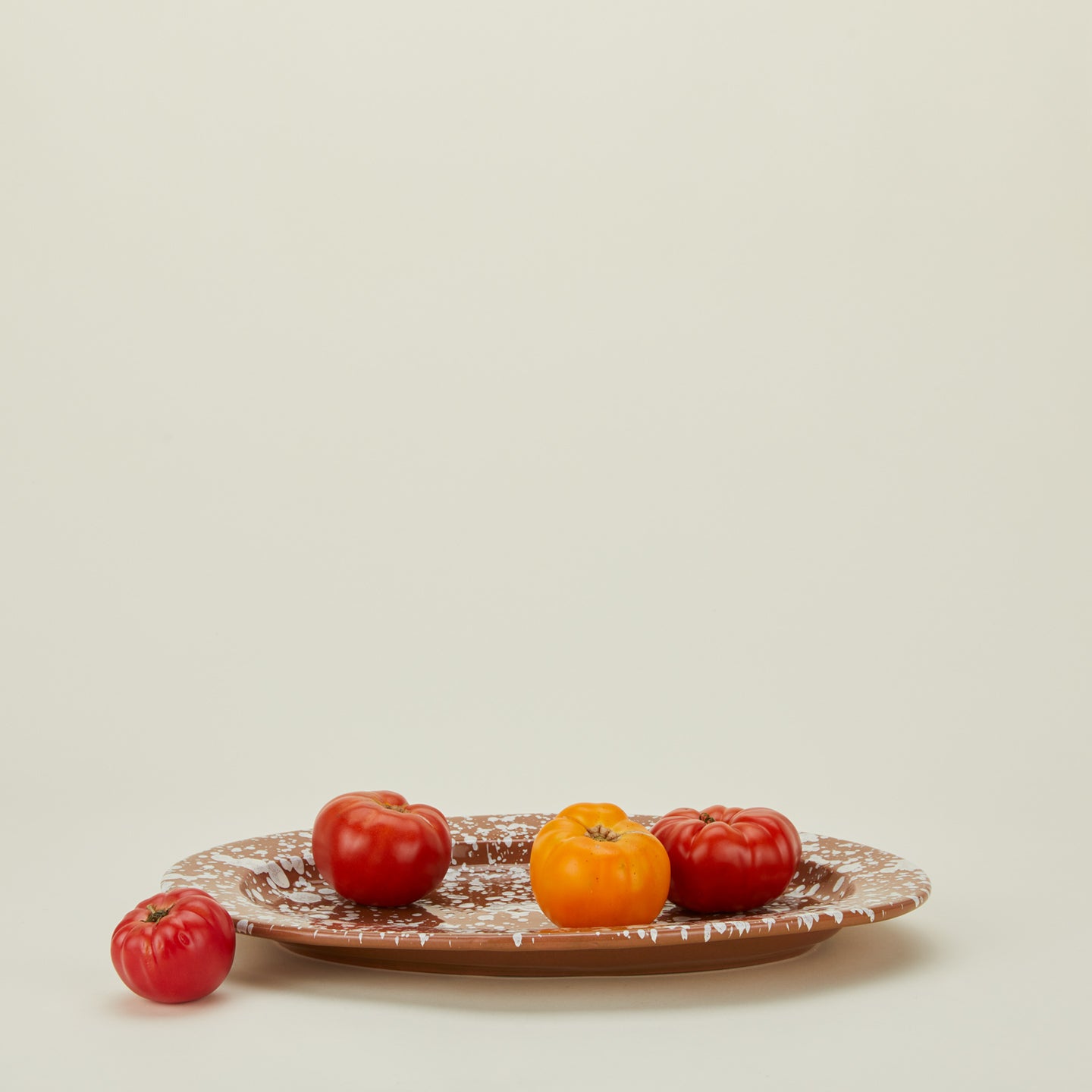 Splatter Oval Platter - Terracotta/Cream