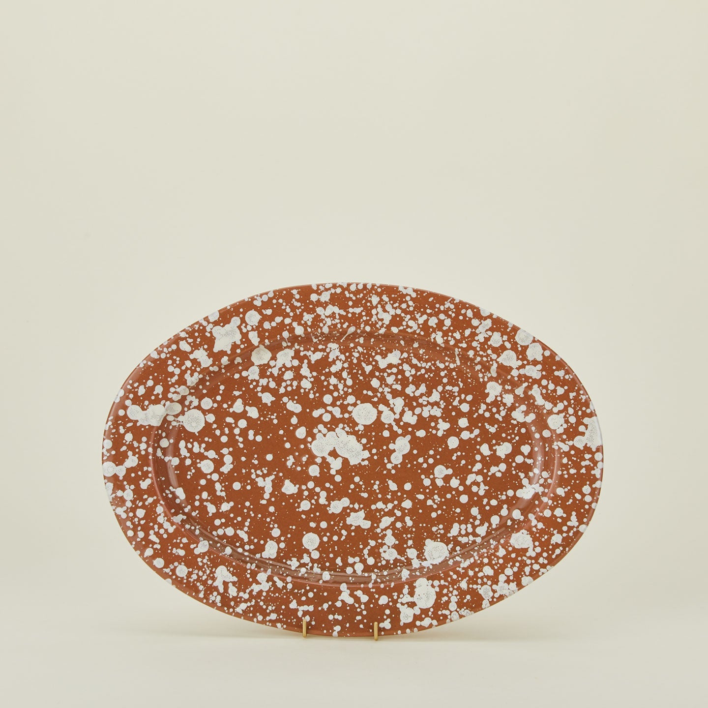 Splatter Oval Platter - Terracotta/Cream